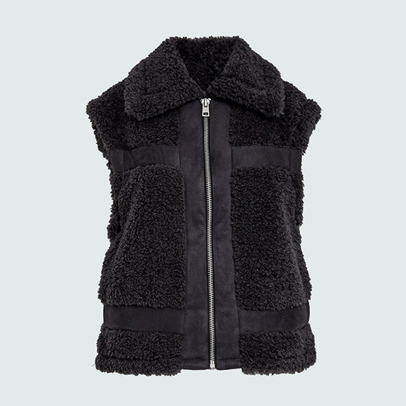 Alda Faux Fur Vest Black MINUS