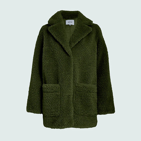 Alda Reversible Faux Fur Jacket Rifle Green MINUS