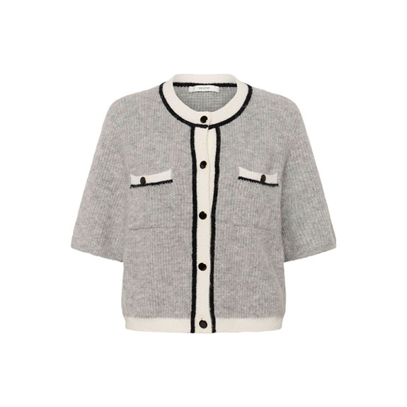 Alpha Contrast Cardigan Gey GESTUZ