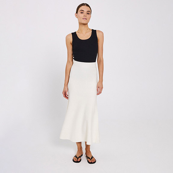Als Midi Knit Skirt Off-White