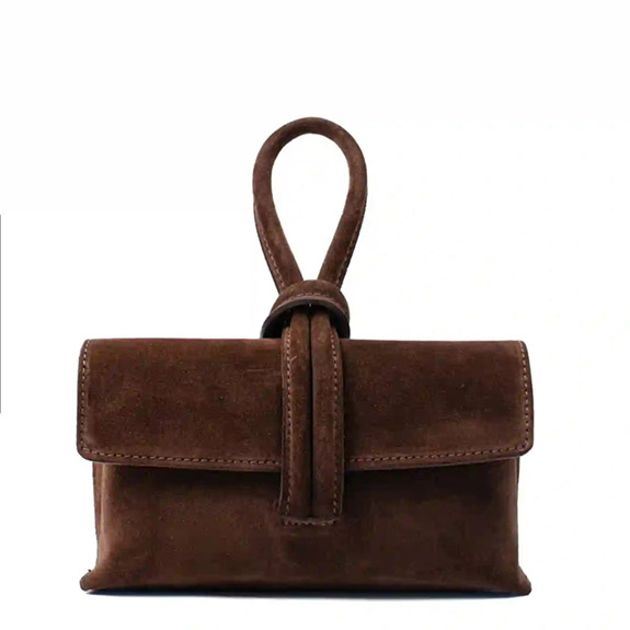 Barletta Suede Clutch Chocolate LATALIA