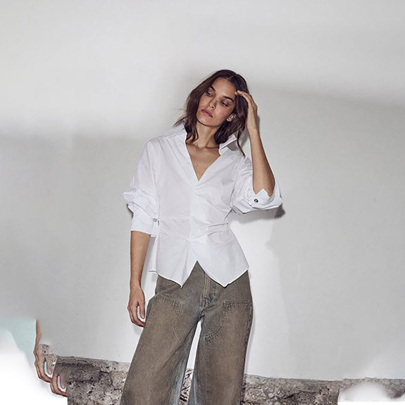 Bell Zip Ball Shirt White HAUTE LAMITE