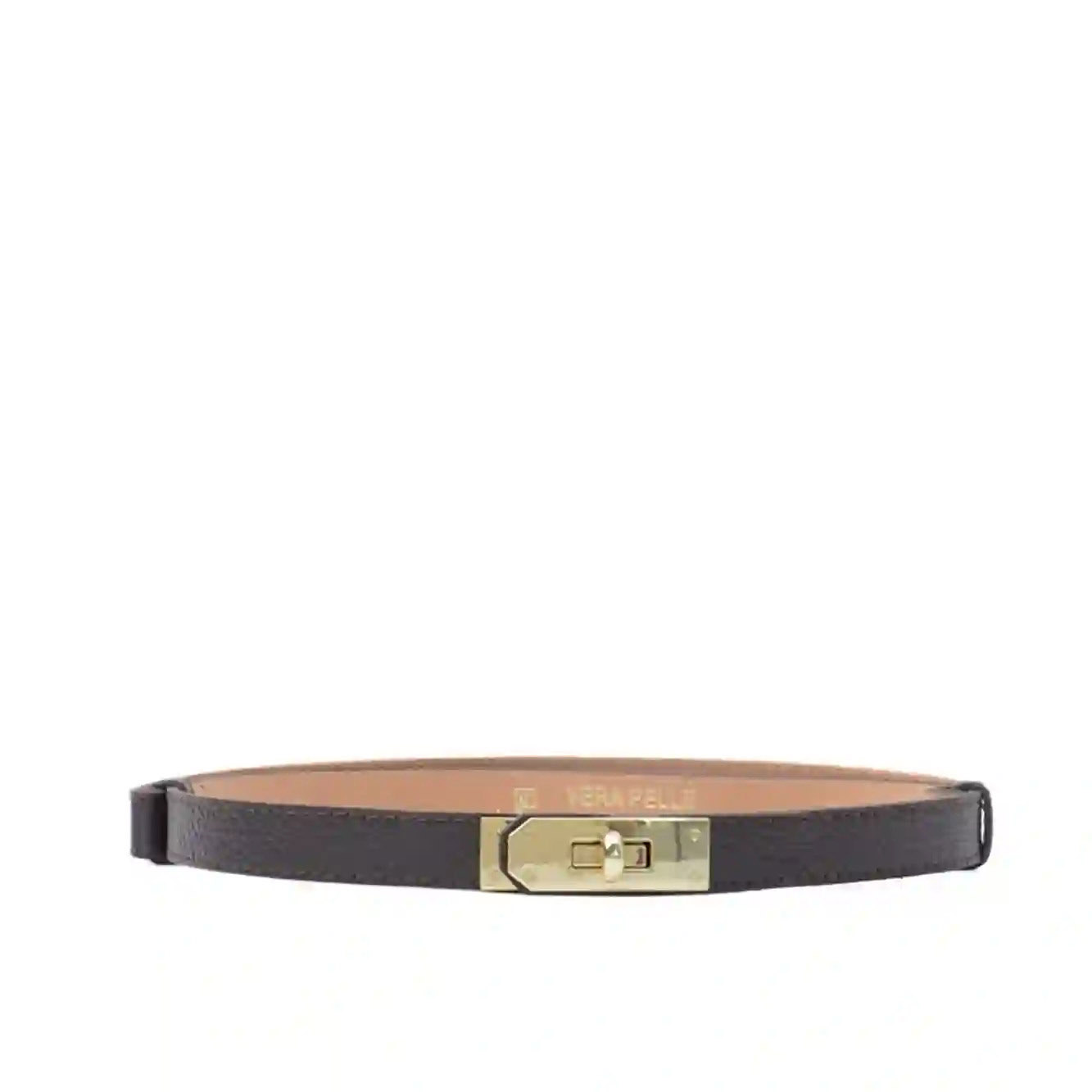 Belt w turn lock Dk Brown LATALIA