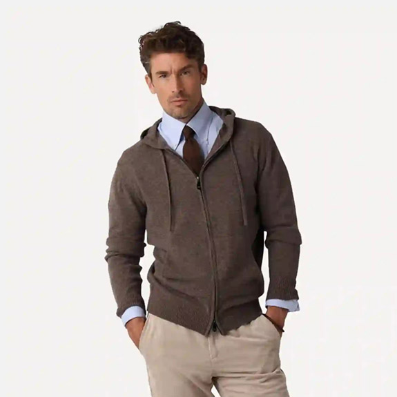 Cashmere Blend Hoodie Nougat LESS WORRIES