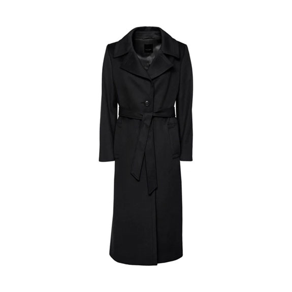 Cashmere Coat Clareta Belt Long BLACK SAND