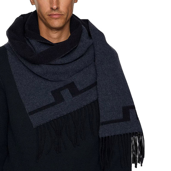 Champ Double Sided Scarf Navy J LINDEBERG