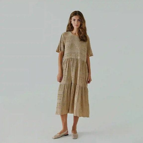 Clara Midi Dress Warm Beige NORR