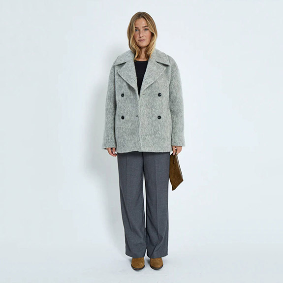 Clover Short Coat Grey Melange MINUS
