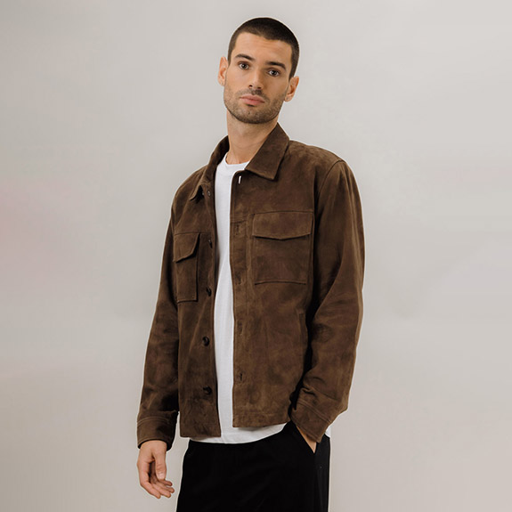 Cruz Suede Overshirt Chocolate URBAN PIONEERS