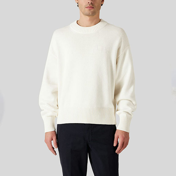eddy Cotton Wool crew Neck White J LINDEBERG
