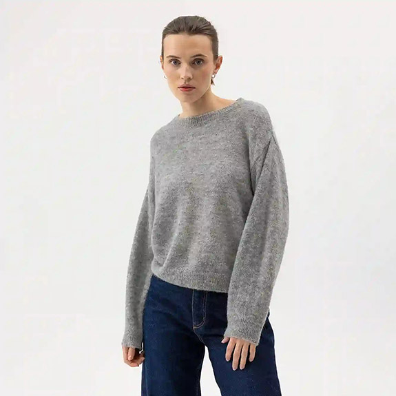 Elisabeth Crew Grey Melange HOLEBROOK