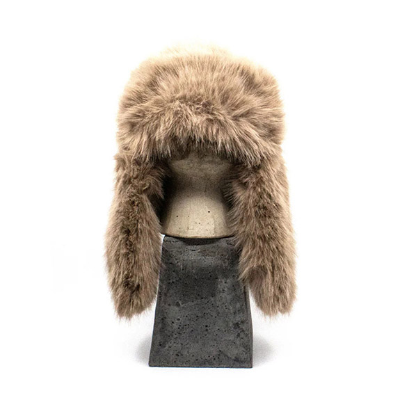 Faux Fur Hat Mud 7EAST