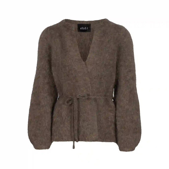 Fredrikke Chunky Cardigan Dk Brown ELLA & LI
