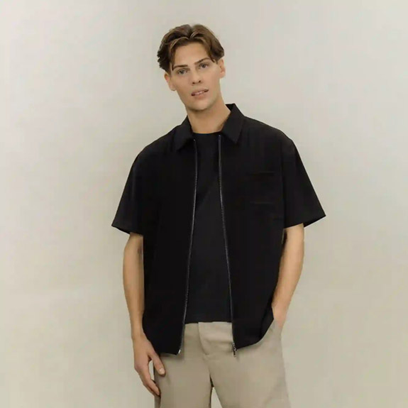 Giacomo SS Shirt Black URBAN PIONEERS