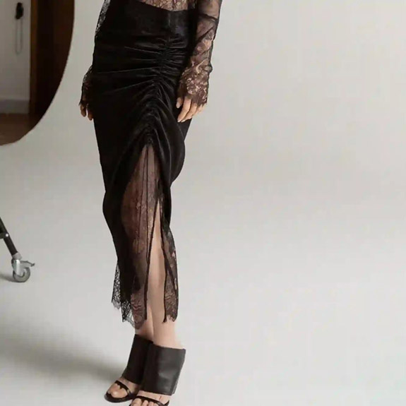 Haley Lace Skirt Black AHLVAR GALLERY