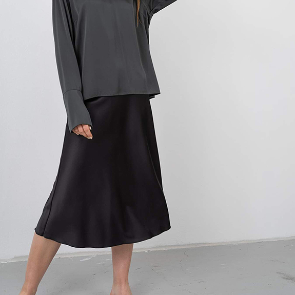 Hana Satinskirt Black