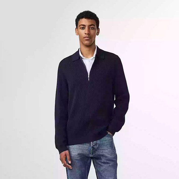 Hansie LS Zip Navy