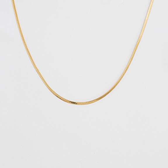 Herringbone Chocker Necklace Gold