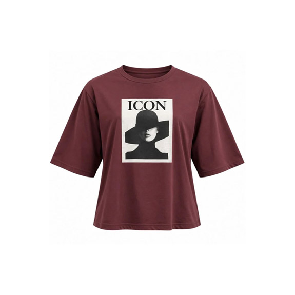 Icon Hat Tee Burgundy