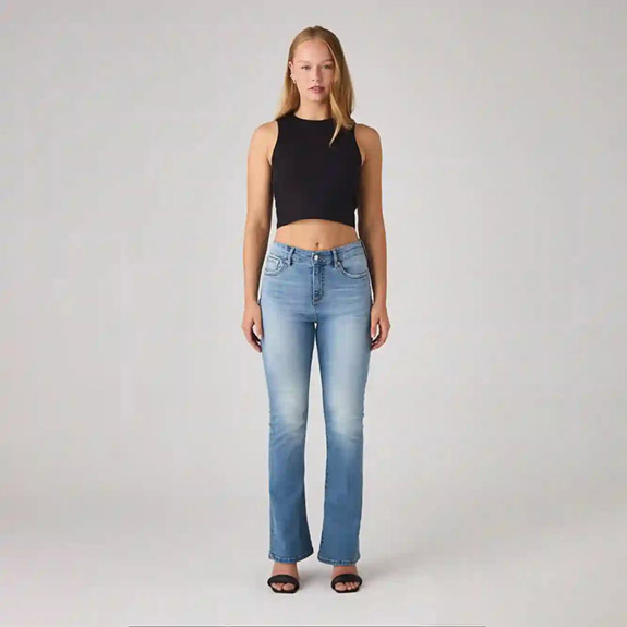 Jeans Mid Waist Bootcut Vintage SABURO
