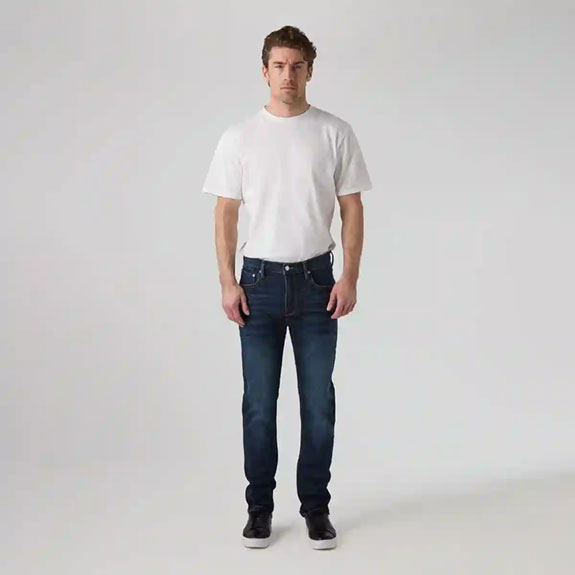 Jeans Slim Straight Night Time Blue SABURO