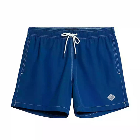 JL Banks Solid Swim Trunks Estate Blue