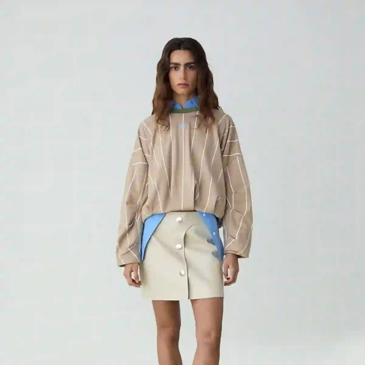 Kelly Striped Sweatshirt Beige LAAGAM