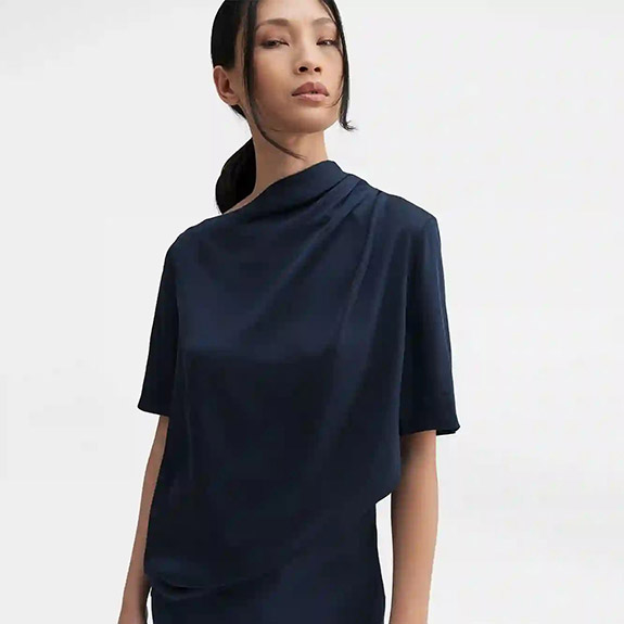 Lima Tee Silk Midnight Blue  AHLVAR GALLERY