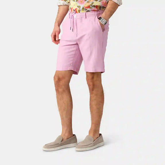 Linen Mixed Shorts pink LESS WORRIES