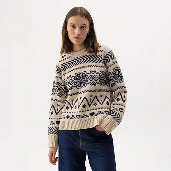 Magda Crew Sand/Navy HOLEBROOK