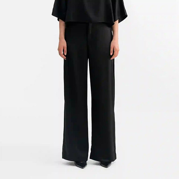 Mila Satin Trousers Black AHLVAR GALLERY