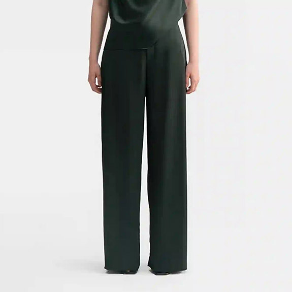 Mila Satin Trousers Deep Forrest  AHLVAR GALLERY