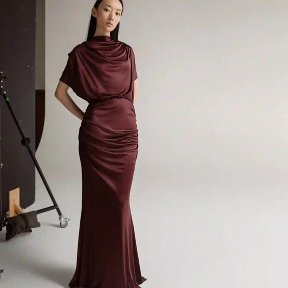 Miya Jersey Dress Burgundy AHLVAR GALLERY