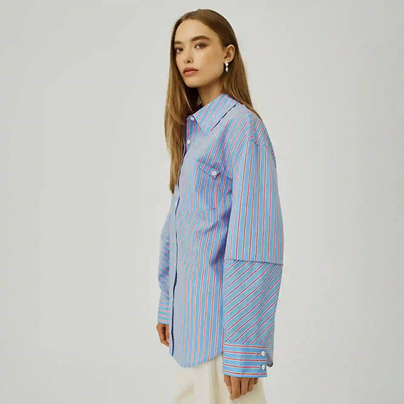 Nicci Shirt Red Stripes NORR