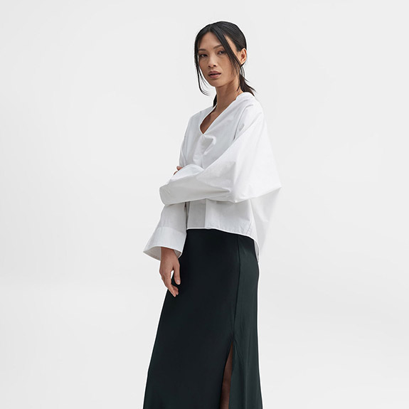 Nina V-Neck Shirt White AHLVAR GALLERY