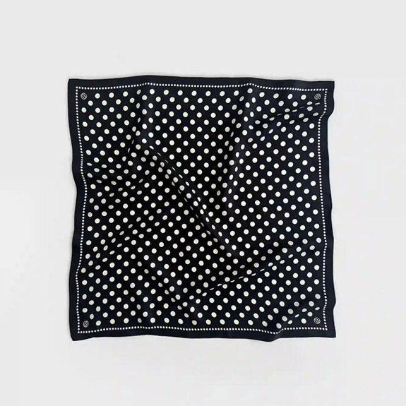 POLKADOT SCARF BLACK  65 CM LESCARF