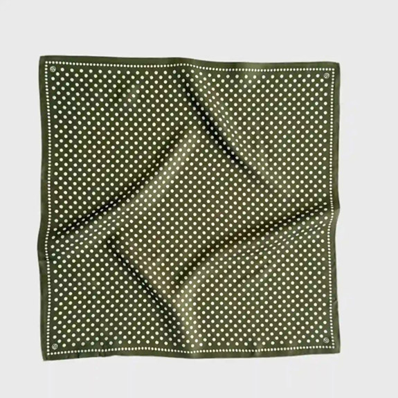 POLKADOT SCARF  OLIVE GREEN 50 CM LESCARF