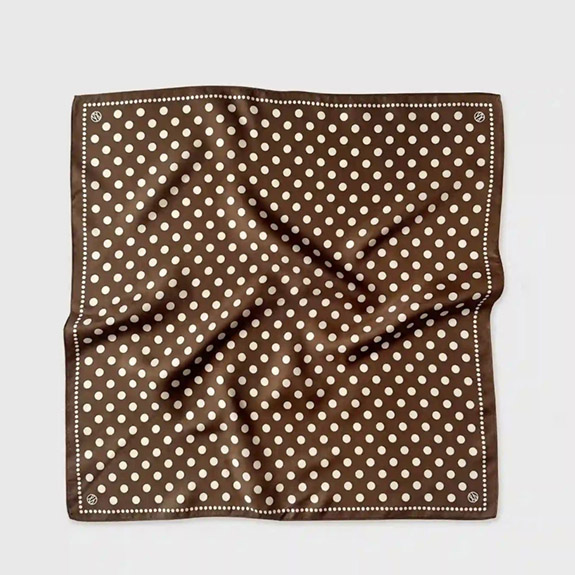 Polkadot Silk Scarf Brown LESCARF