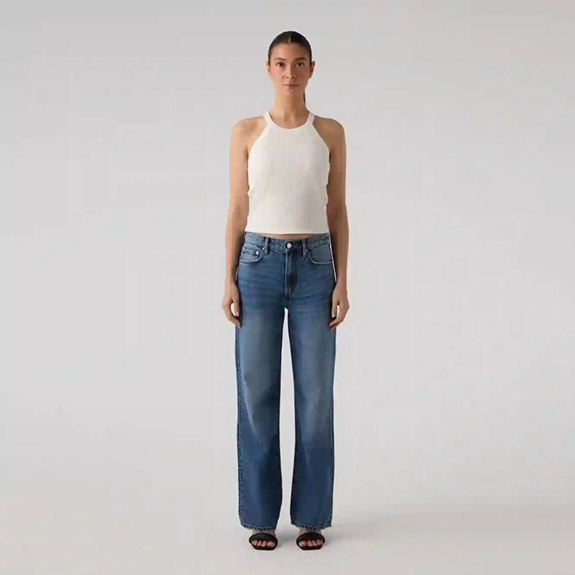 Relaxed Straight Jeans Midstone SABURO