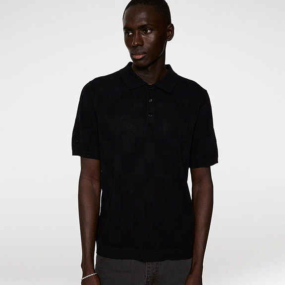 Reymond Stacked Bridge Polo Black  J LINDEBERG