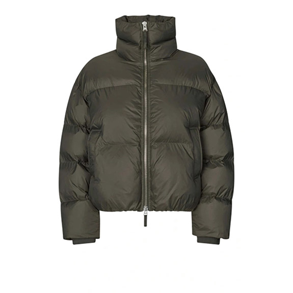 Riya Rib Puffer Jacket Olive