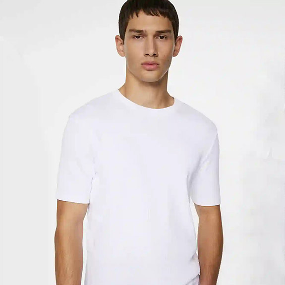 Rob Slim Rib Tee White J LINDEBERG