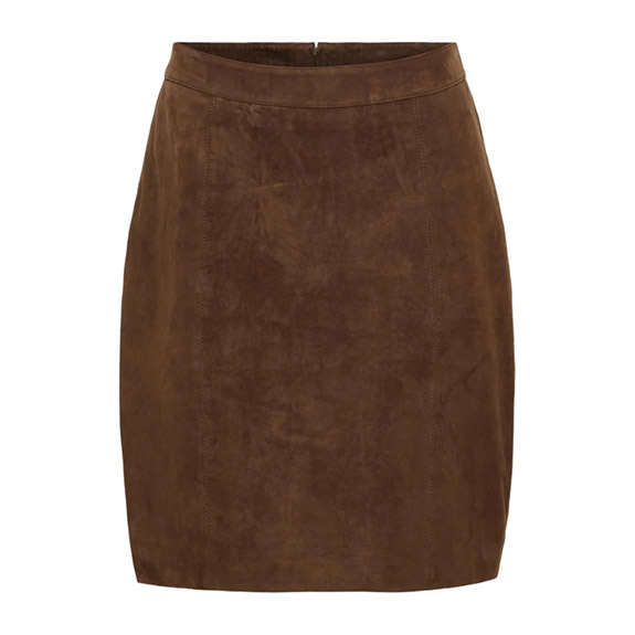 Samantha Suede Skirt Chocolate Brown 