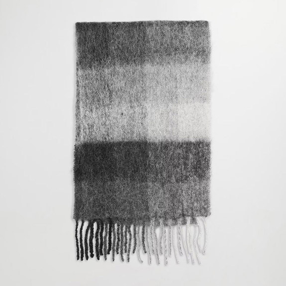 Scarf Two Grey Check NN07