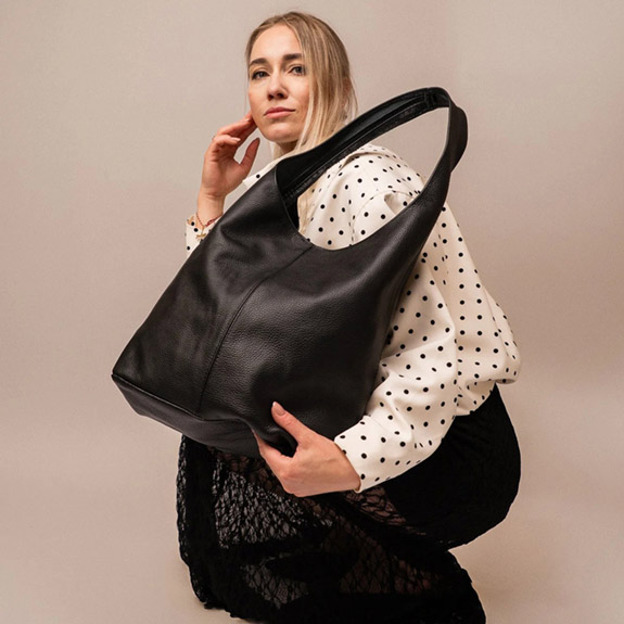 Shoppingv�ska Terni Svart Skinn  LATALIA