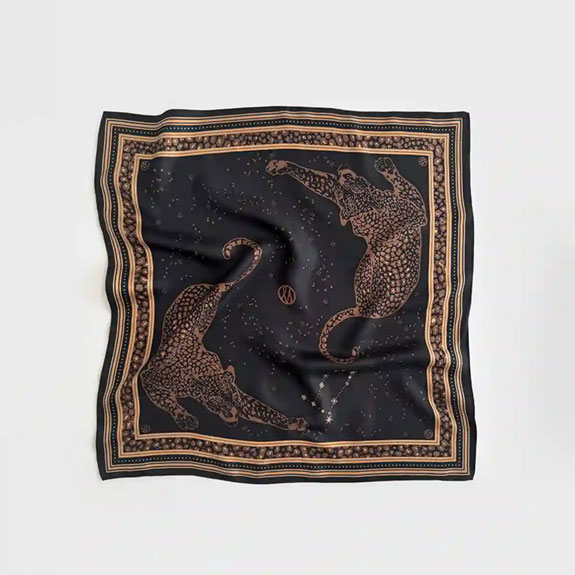 Silk Scarf Gemini Black LESCARF