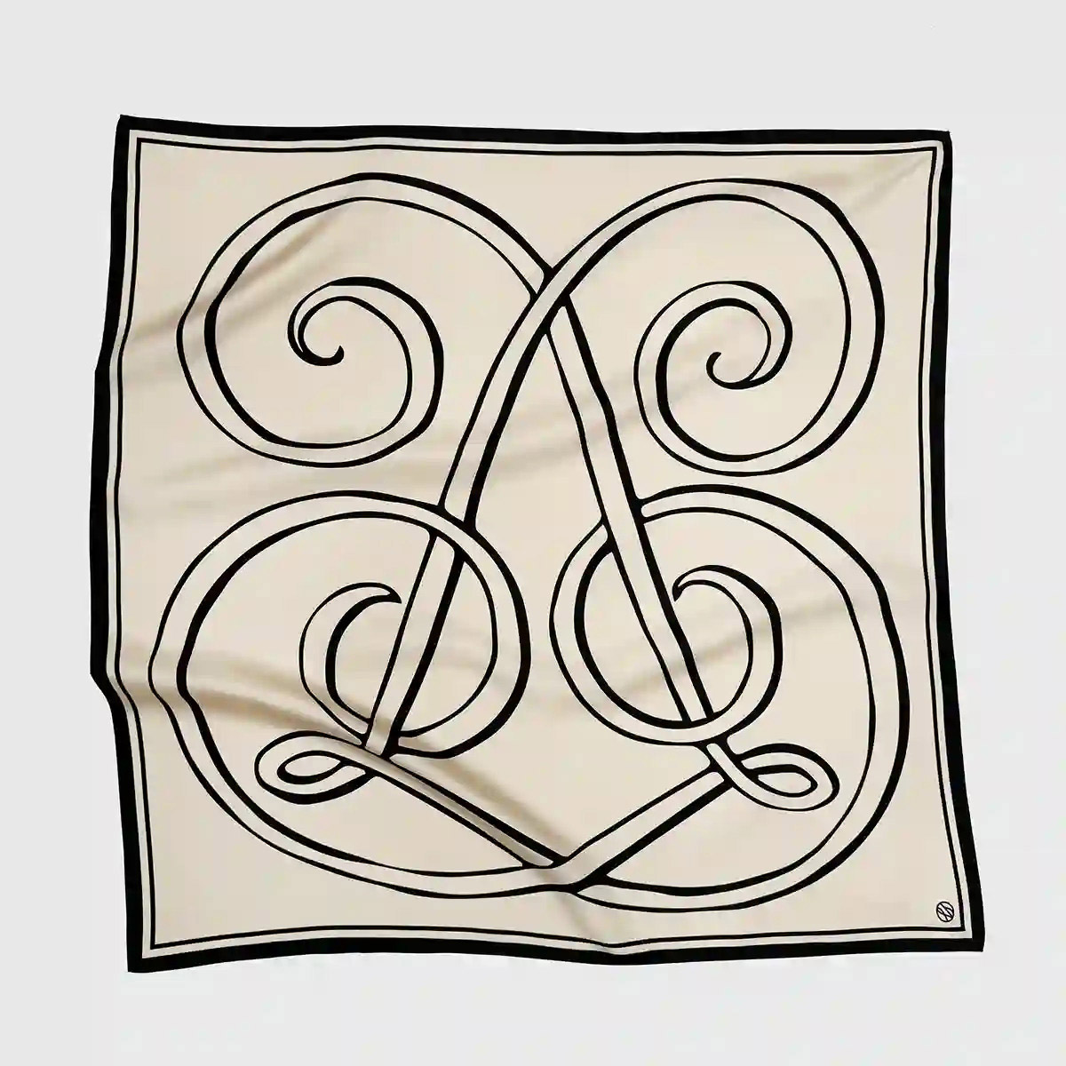 Silk Scarf Monogram Sand LESCARF