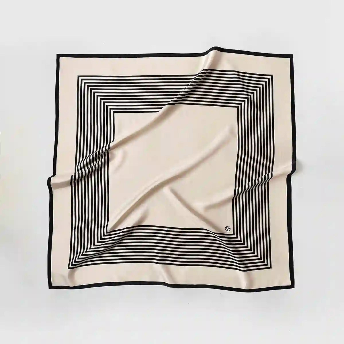 Silk Scarf No1 Sand Black LESCARF