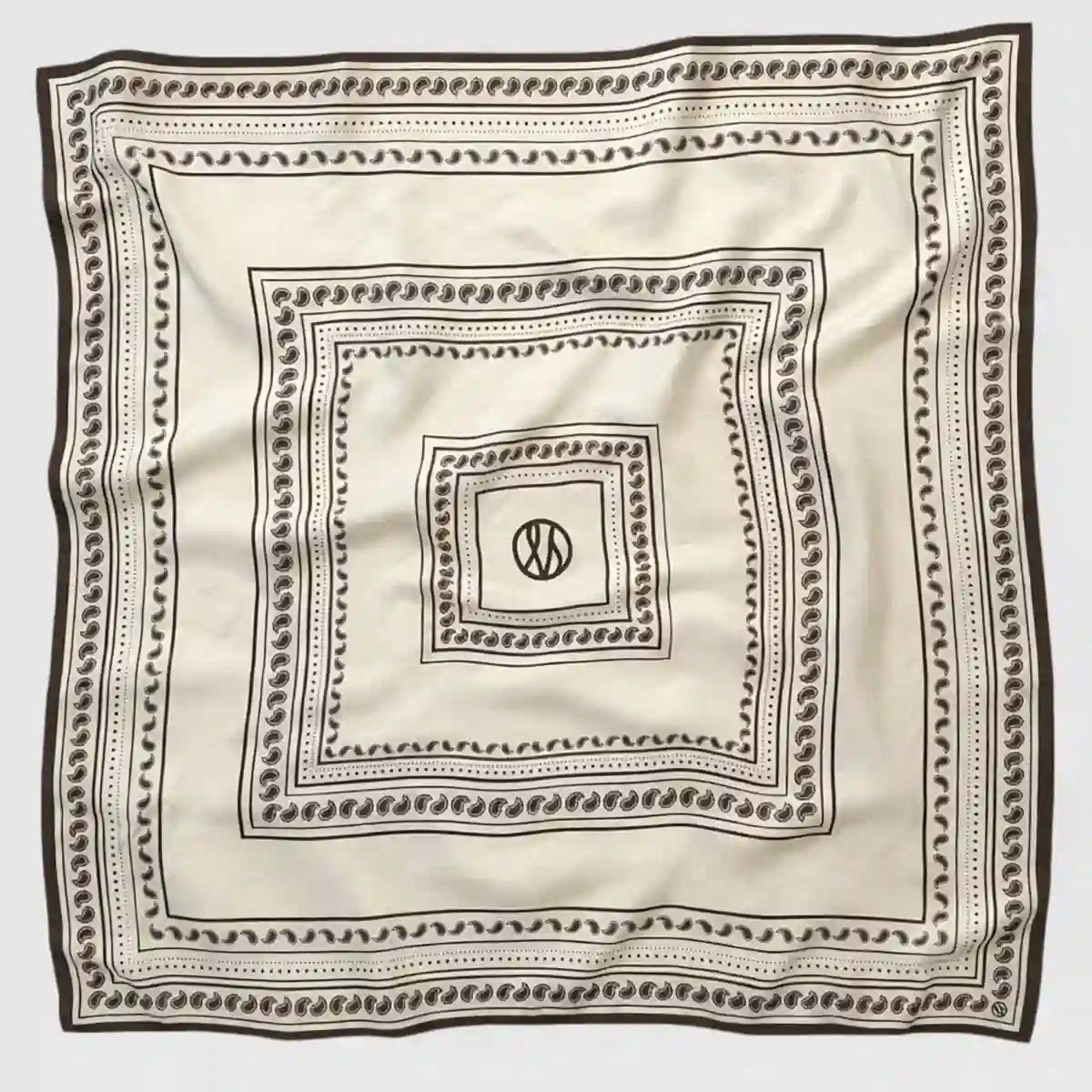 Silk Scarf Paisley Cream LESCARF