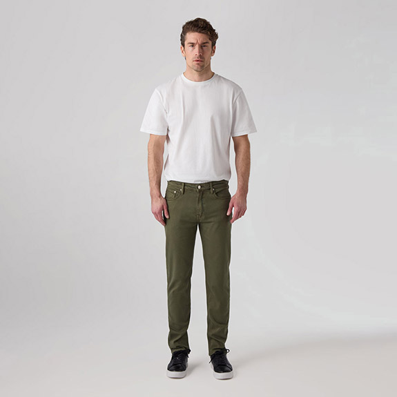 SLIM STRAIGHT (TWILL STRETCH) SURPLUS GREEN SABURO